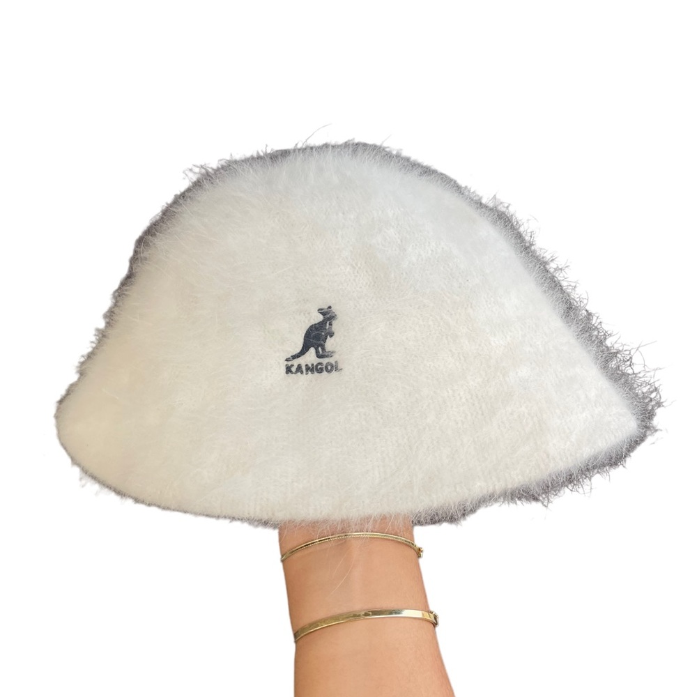 Kangol Furgora Casual Fuzzy White Vintage Bucket Hat One Size